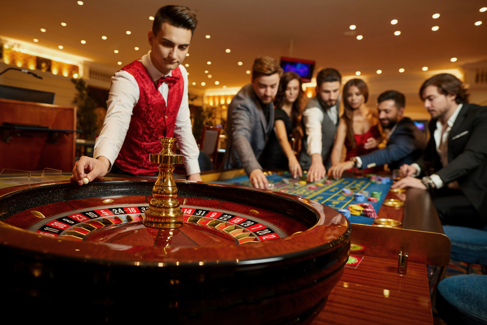 roulette table at a casino